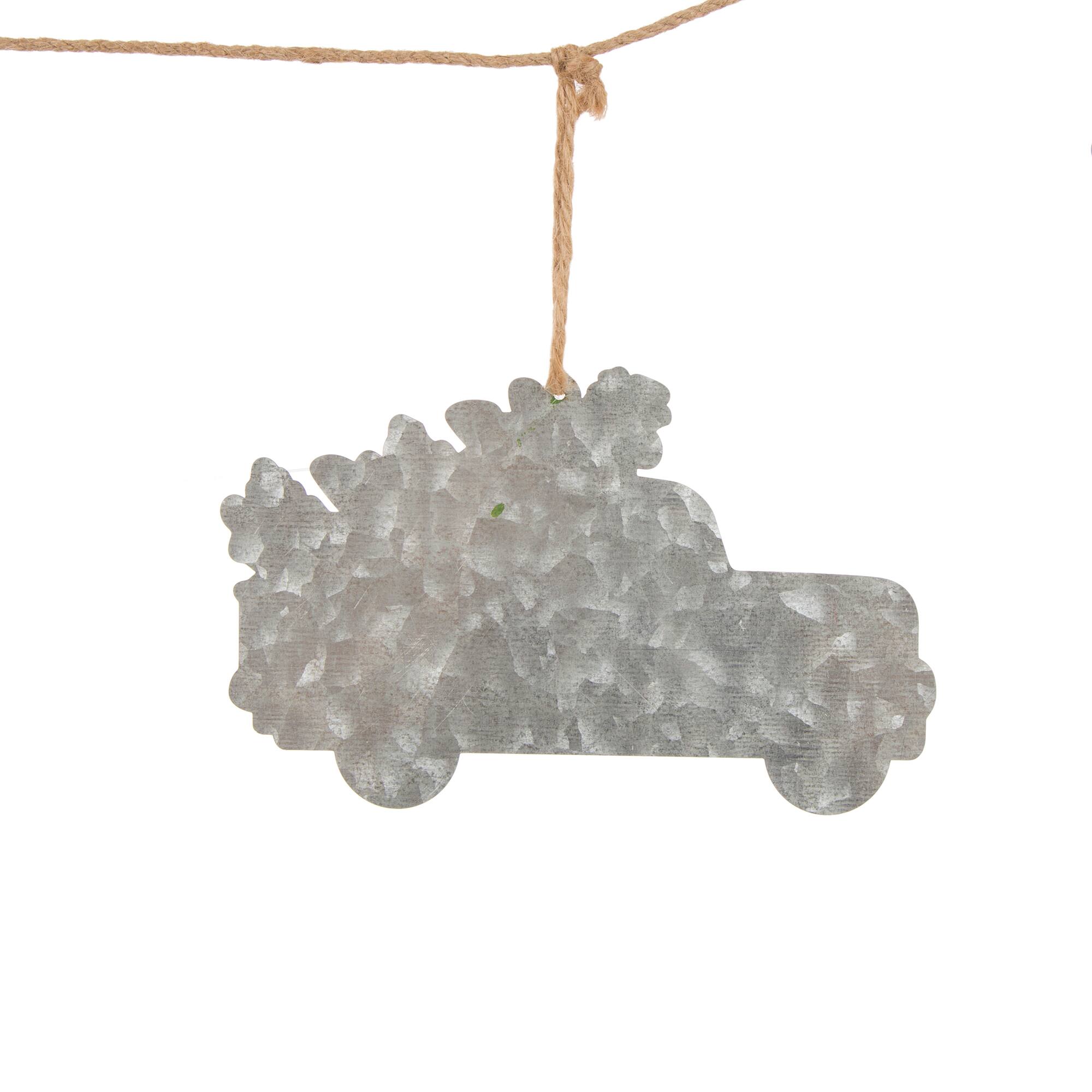 Glitzhome® 6ft. Metal Red Truck Garland Set